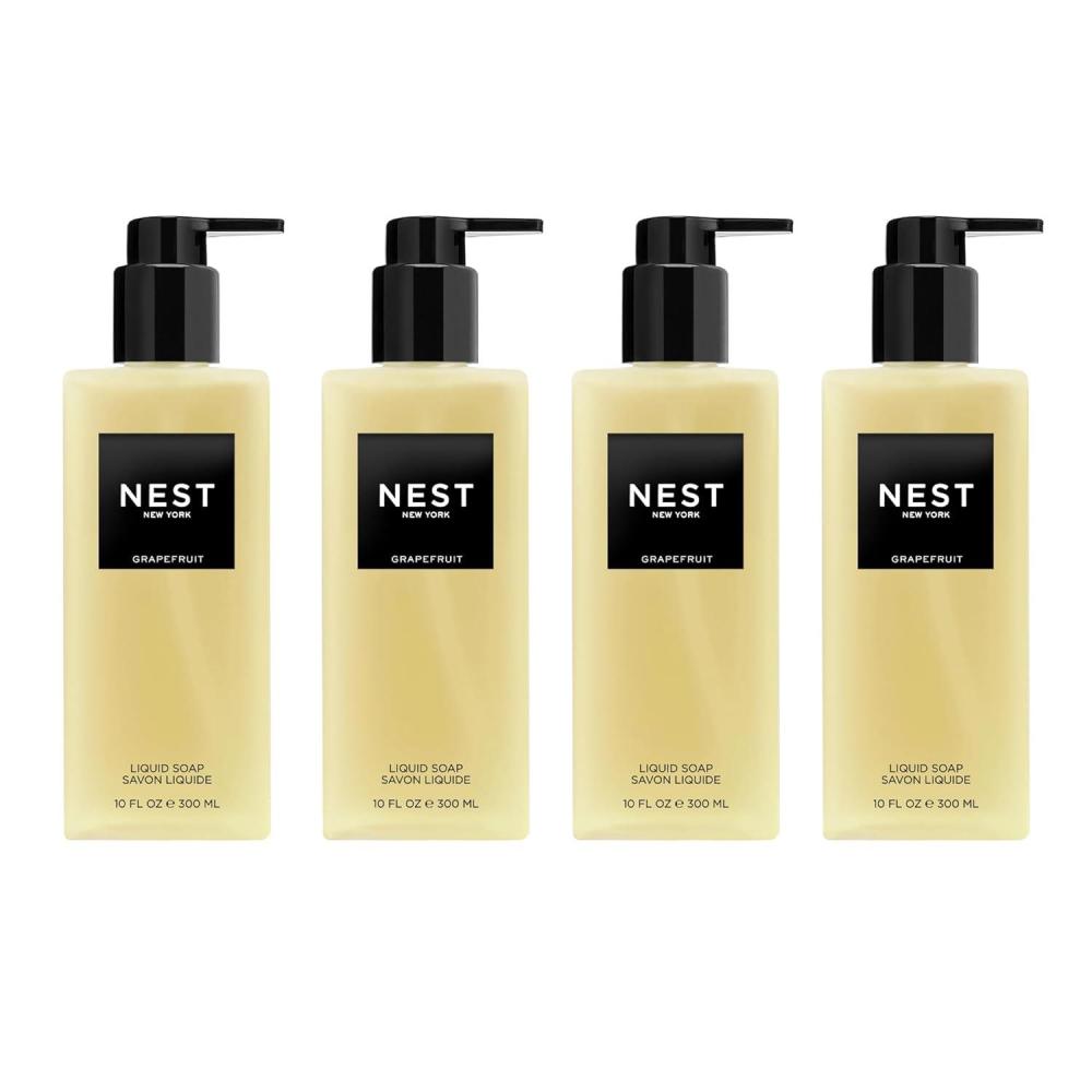 imageNEST New York Liquid Soap Set Bamboo  Includes Four 10 fl oz Bottles  Cleanses ampamp Nourishes Skin  Approx 300 Pumps Per Bottle  Gluten Free ampamp Cruelty FreeGrapefruit