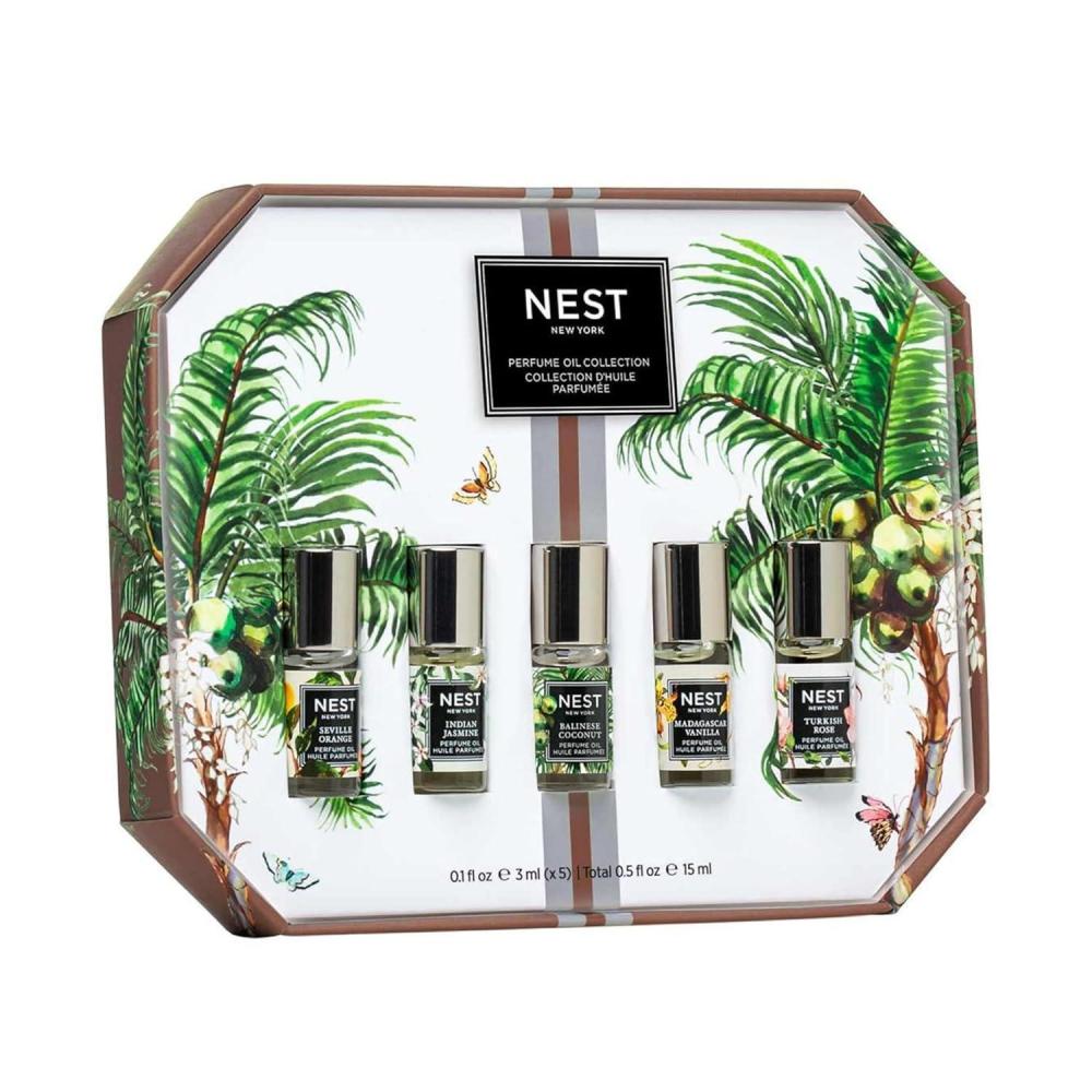 imageNEST New York Perfume Oil Discovery Set  Includes Balinese Coconut Turkish Rose Seville Orange Indian Jasmine ampamp Madagascar Vanilla  Vegan ampamp Cruelty Free