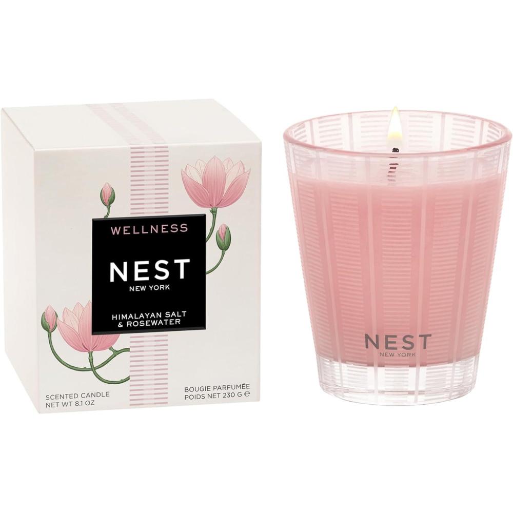 imageNEST New York Scented Classic Candle Cucumber ampamp White Sage  81 oz  Up to 60Hour Burn Time  Reusable Glass VesselHimalayan Salt  Rosewater