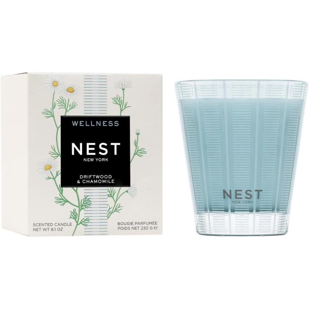 imageNEST New York Scented Classic Candle Driftwood ampamp Chamomile  81 oz  Up to 60Hour Burn Time  Reusable Glass VesselDriftwood  Chamomile