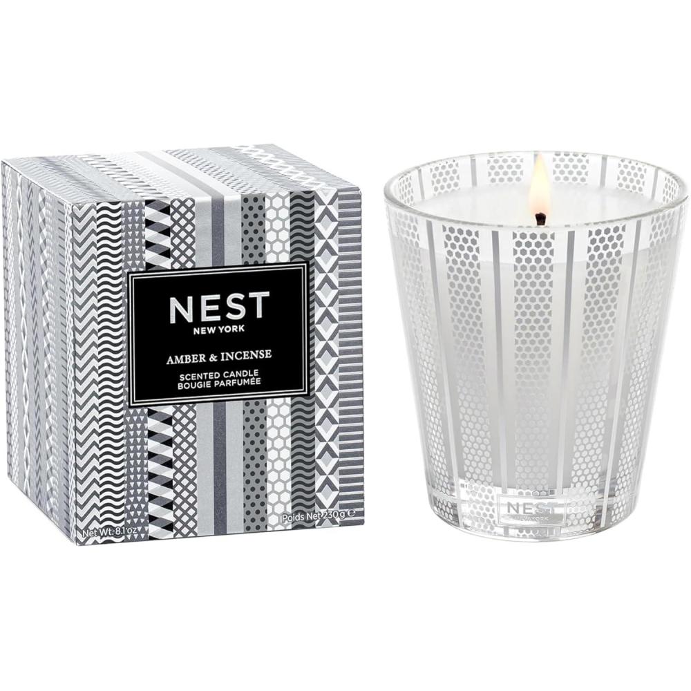 imageNEST New York Scented Classic Candle Sicilian Tangerine  81 oz  Up to 60Hour Burn Time  Reusable Glass VesselAmber  Incense