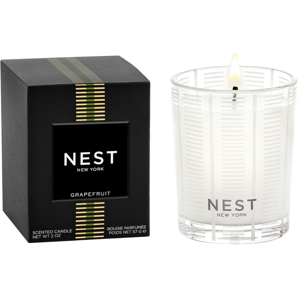 imageNEST New York Scented Votive Candle Amber ampamp Incense  2 oz  Up to 28Hour Burn Time  Reusable Glass VesselGrapefruit