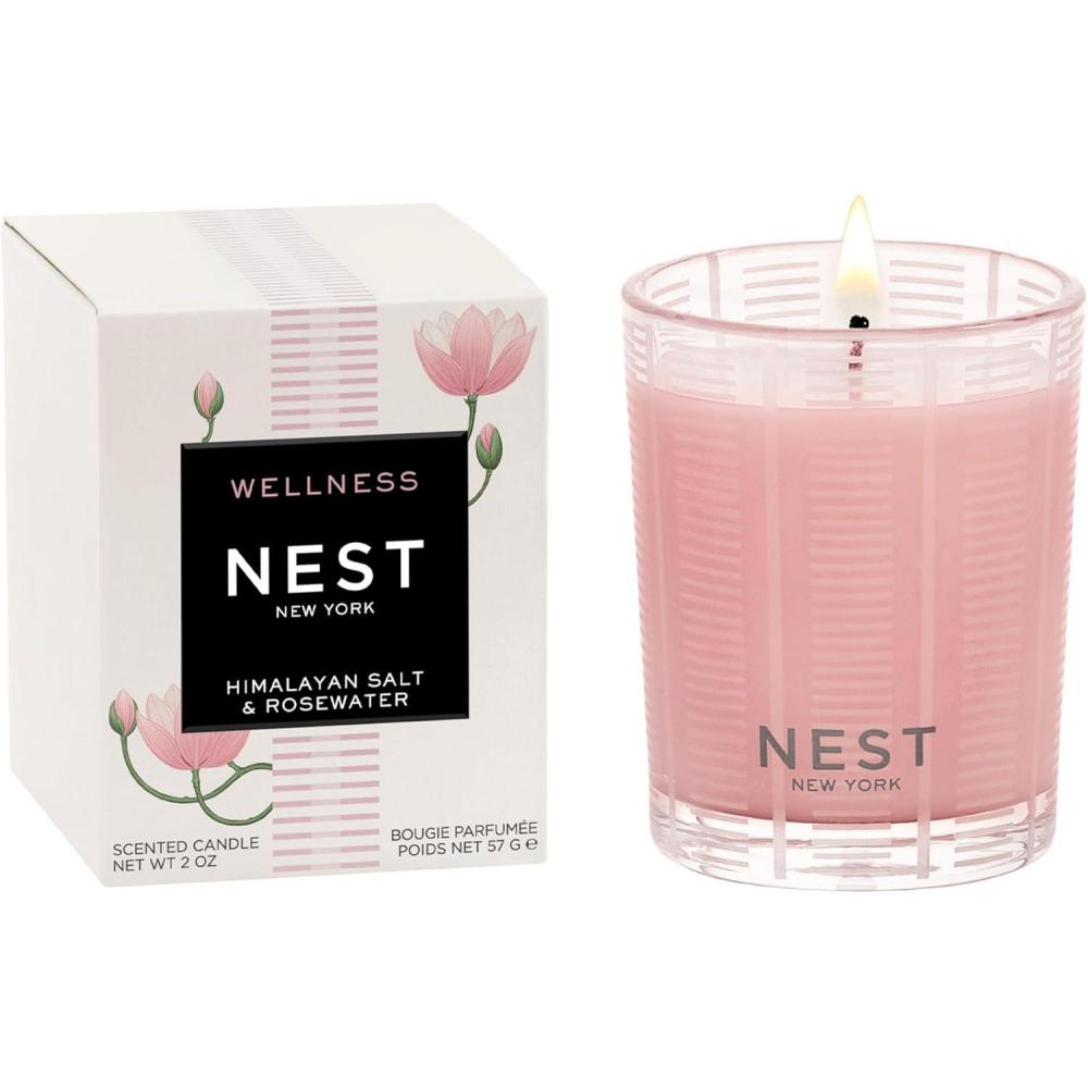 imageNEST New York Scented Votive Candle Wild Mint ampamp Eucalyptus  2 oz  Up to 28Hour Burn Time  Reusable Glass VesselHimalayan Salt  Rosewater