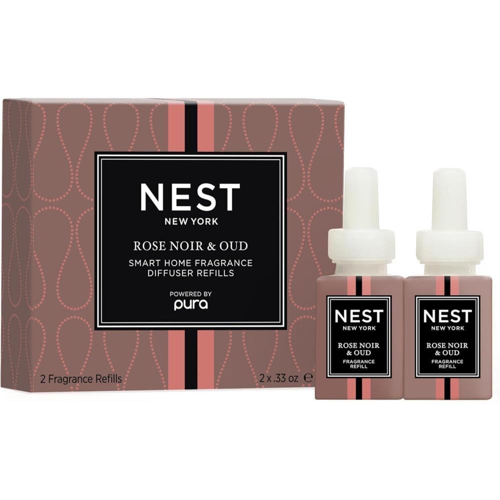 imageNEST New York Smart Home Fragrance Diffuser Refill Smart Vials Grapefruit  Set of 2  Designed for NEST x Pura 3 and NEST x Pura 4 Diffusers  Cruelty Free Vegan  Made in USARose Noir  Oud