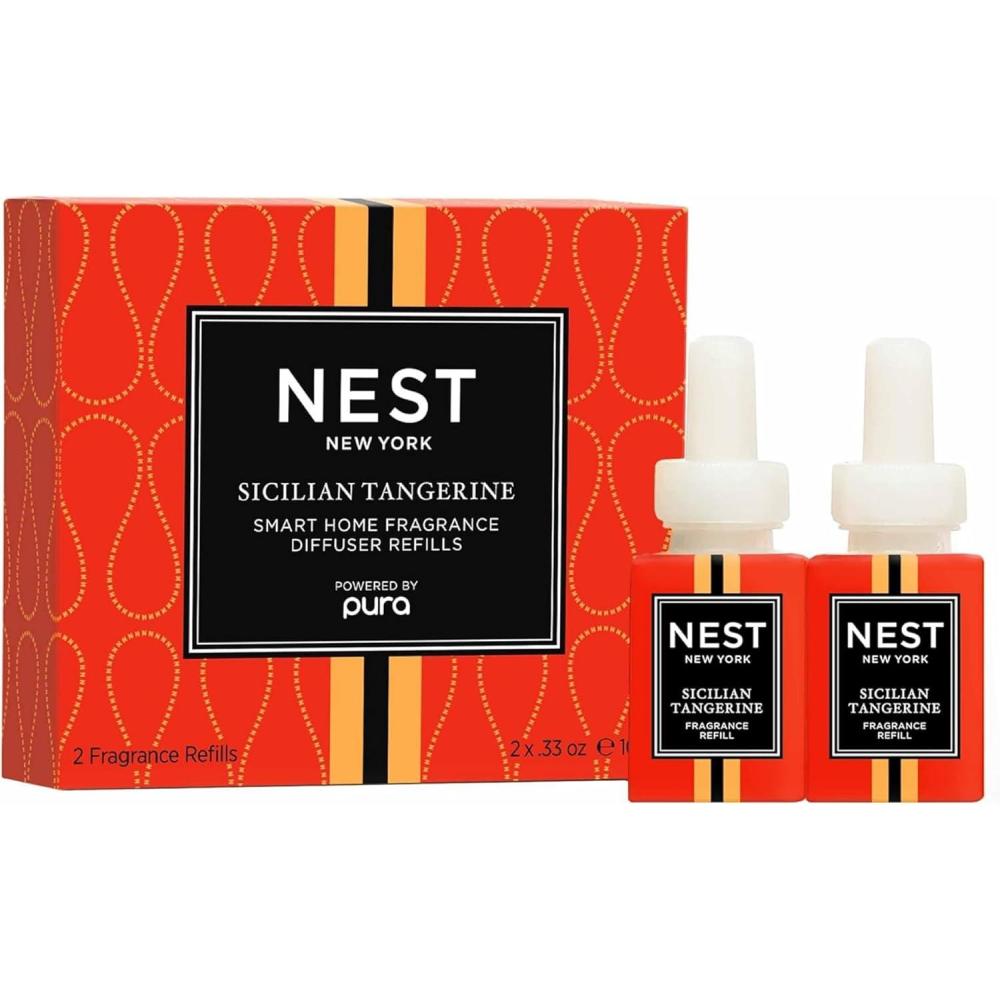 imageNEST New York Smart Home Fragrance Diffuser Refill Smart Vials Grapefruit  Set of 2  Designed for NEST x Pura 3 and NEST x Pura 4 Diffusers  Cruelty Free Vegan  Made in USASicilian Tangerine