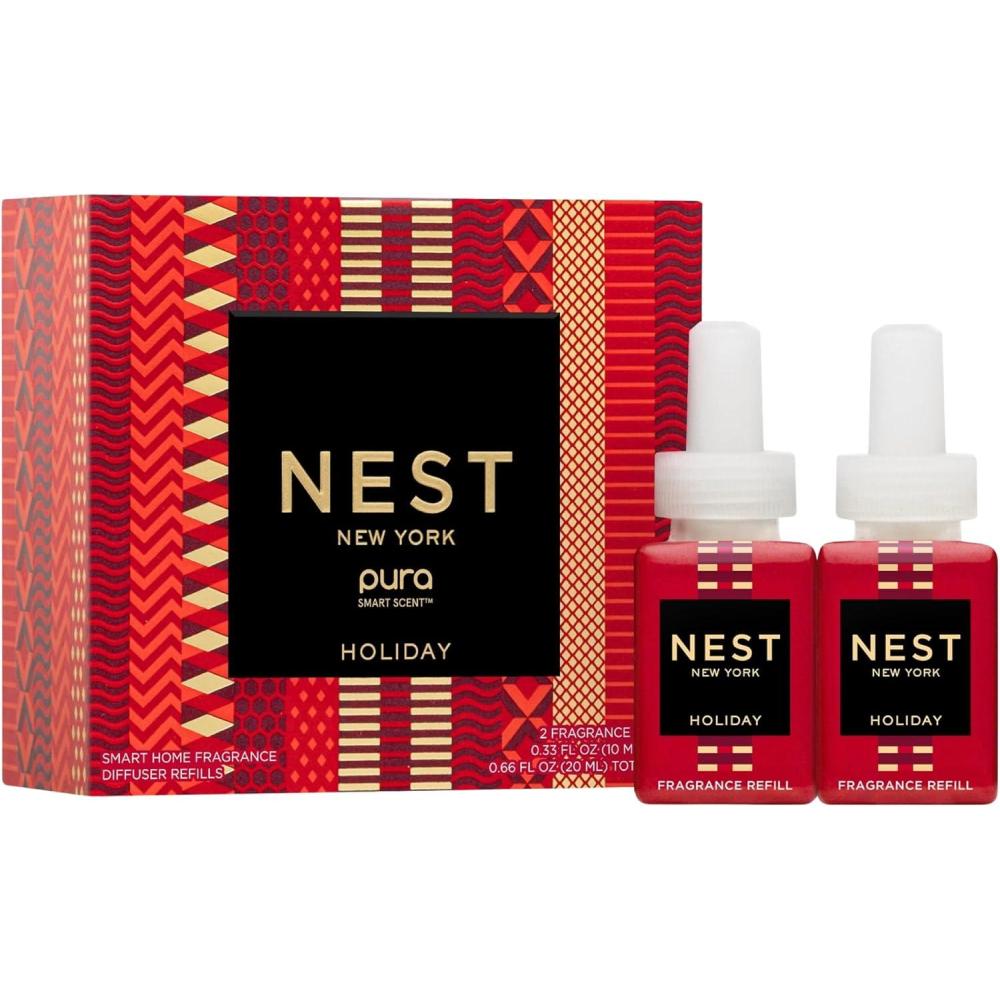 imageNEST New York Smart Home Fragrance Diffuser Refill Smart Vials Holiday  Set of 2  Designed for NEST x Pura 3 and NEST x Pura 4 Diffusers  Cruelty Free Vegan  Made in USAHoliday