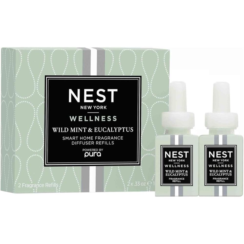 imageNEST New York Smart Home Fragrance Diffuser Refill Smart Vials Sunlit Yuzu ampamp Neroli  Set of 2  Designed for NEST x Pura 3 and NEST x Pura 4 Diffusers  Cruelty Free VeganWild Mint  Eucalyptus Bamboo
