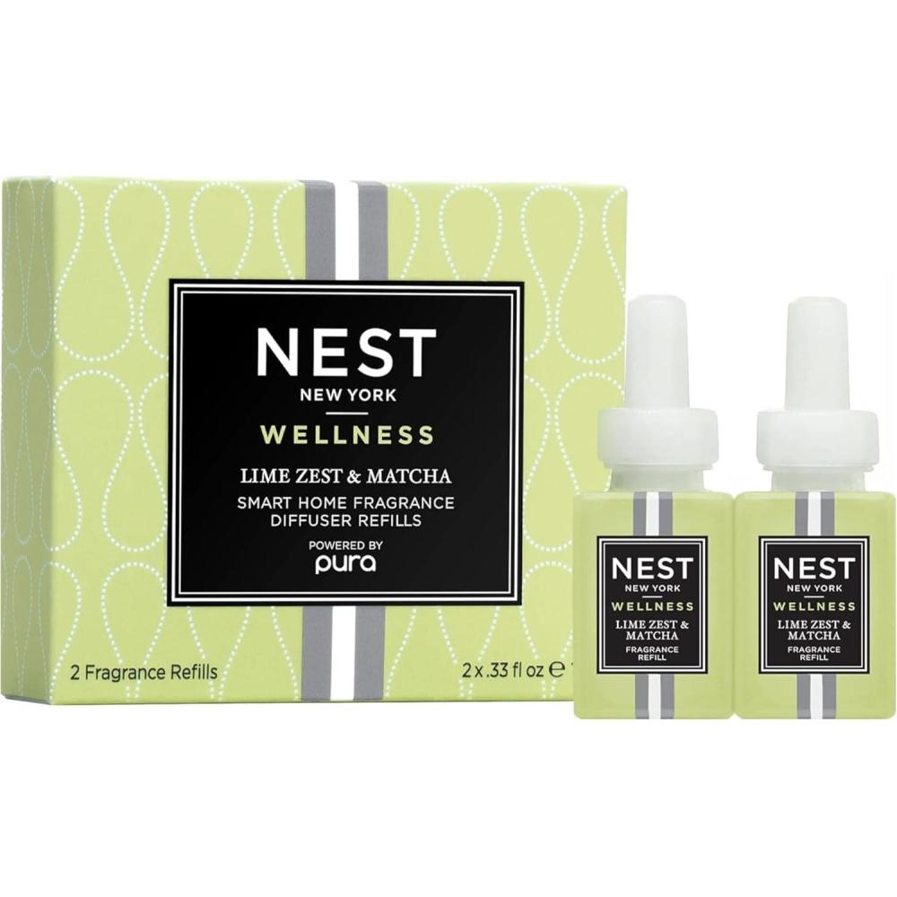 imageNEST New York Smart Home Fragrance Diffuser Refill Smart Vials Sunlit Yuzu ampamp Neroli  Set of 2  Designed for NEST x Pura 3 and NEST x Pura 4 Diffusers  Cruelty Free VeganLime Zest  Matcha Bamboo