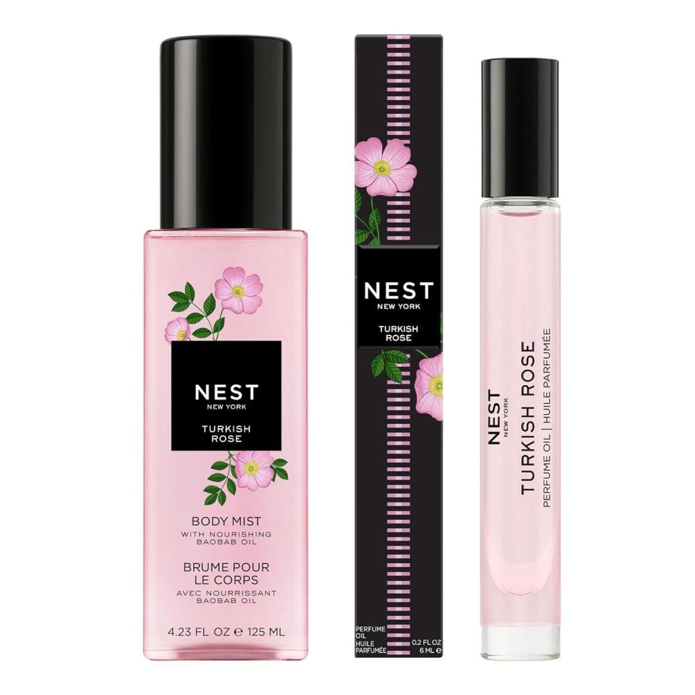 imageNEST New York Turkish Rose Perfume Oil Rollerball 6 mL ampamp Body Mist 125 mL  Vegan ampamp Cruelty FreeTurkish Rose