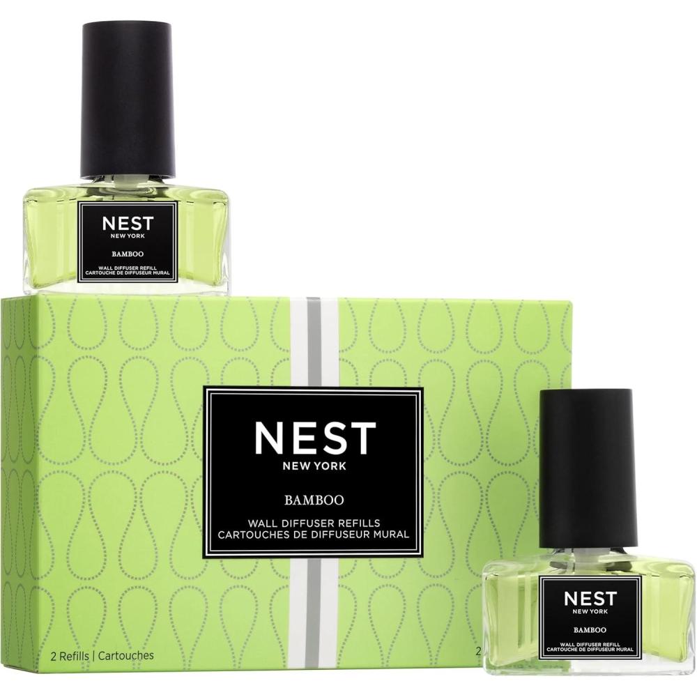 imageNEST New York Wall Diffuser Refill Vials Bamboo  Set of 2  Up to 60 Days of Continuous Scent  Cruelty Free Vegan  Made in USABamboo