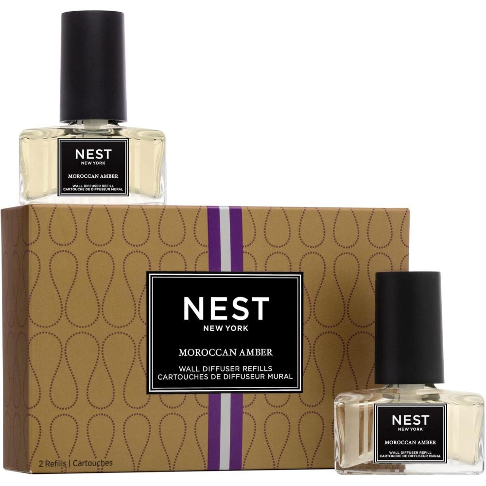 imageNEST New York Wall Diffuser Refill Vials Bamboo  Set of 2  Up to 60 Days of Continuous Scent  Cruelty Free Vegan  Made in USAMoroccan Amber