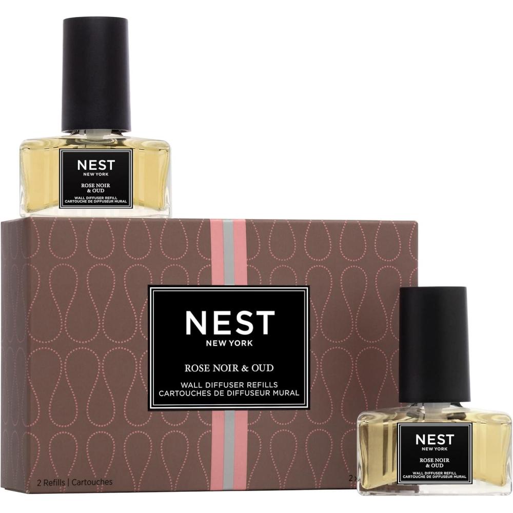 imageNEST New York Wall Diffuser Refill Vials Bamboo  Set of 2  Up to 60 Days of Continuous Scent  Cruelty Free Vegan  Made in USARose Noir  Oud