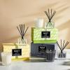 NEST New York Scented Petite Candle (4.5 oz) & Diffuser (1.3 fl oz) Set, Himalayan Salt & Rosewater – Reusable Glass Vessel – Vegan, Cruelty Free(Grapefruit)