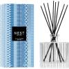 NEST New York Reed Diffuser, Crystallized Ginger & Vanilla Bean – 5.9 fl oz – Fragrance for Up to 90 Days – Reusable, Refillable Glass Holder – Includes 8 All-Natural Reed Sticks – Flame Free(Blue Cypress & Snow)