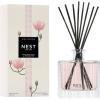 NEST New York Reed Diffuser, Himalayan Salt & Rosewater – 5.9 fl oz – Fragrance for Up to 90 Days – Reusable, Refillable Glass Holder – Includes 8 All-Natural Reed Sticks – Flame Free(Himalayan Salt & Rosewater)