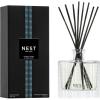 NEST New York Reed Diffuser, Moroccan Amber – 5.9 fl oz – Fragrance for Up to 90 Days – Reusable, Refillable Glass Holder – Includes 8 All-Natural Reed Sticks – Flame Free(Ocean Mist & Sea Salt)