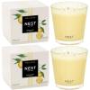 NEST New York Scented 3-Wick Candle, Cucumber & White Sage – 21.2 oz, Pack of 2 – Up to 100-Hour Burn Time – Reusable Glass Vessel(Sunlit Yuzu & Neroli)
