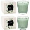 NEST New York Scented 3-Wick Candle, Cucumber & White Sage – 21.2 oz, Pack of 2 – Up to 100-Hour Burn Time – Reusable Glass Vessel(Wild Mint & Eucalyptus)
