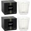 NEST New York Scented 3-Wick Candle Duo – Bamboo & Grapefruit, 21.2 oz, Pack of 2 – Up to 100-Hour Burn Time – Reusable Glass Vessel(Bamboo)