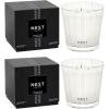 NEST New York Scented 3-Wick Candle Duo – Bamboo & Grapefruit, 21.2 oz, Pack of 2 – Up to 100-Hour Burn Time – Reusable Glass Vessel(Cedar Leaf & Lavender)
