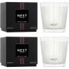 NEST New York Scented 3-Wick Candle Duo – Bamboo & Grapefruit, 21.2 oz, Pack of 2 – Up to 100-Hour Burn Time – Reusable Glass Vessel(Moroccan Amber)