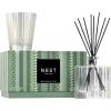 NEST New York Scented Classic Candle (8.1 oz) & Diffuser (5.9 fl oz) Set, Holiday – Reusable Glass Vessel – Vegan, Cruelty Free(Birchwood Pine)