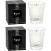 NEST New York Scented Classic Candle Duo, Forest Rain – 8.1 oz, Pack of 2 – Up to 60-Hour Burn Time Each – Reusable Glass Vessel(Bamboo)