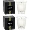 NEST New York Scented Classic Candle Duo, Forest Rain – 8.1 oz, Pack of 2 – Up to 60-Hour Burn Time Each – Reusable Glass Vessel(Grapefruit)