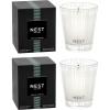 NEST New York Scented Classic Candle Duo, Forest Rain – 8.1 oz, Pack of 2 – Up to 60-Hour Burn Time Each – Reusable Glass Vessel(Indian Jasmine)