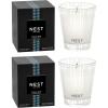 NEST New York Scented Classic Candle Duo, Forest Rain – 8.1 oz, Pack of 2 – Up to 60-Hour Burn Time Each – Reusable Glass Vessel(Ocean Mist & Sea Salt)