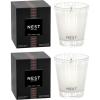 NEST New York Scented Classic Candle Duo, Forest Rain – 8.1 oz, Pack of 2 – Up to 60-Hour Burn Time Each – Reusable Glass Vessel(Rose Noir & Oud)