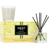 NEST New York Scented Petite Candle (4.5 oz) & Diffuser (1.3 fl oz) Set, Grapefruit – Reusable Glass Vessel – Vegan, Cruelty Free