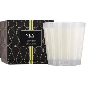 NEST New York Scented Luxury 4-Wick Candle, Grapefruit – 43.7 oz – Up to 120-Hour Burn Time – Reusable Glass Vessel(Grapefruit)