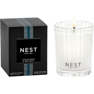 NEST New York Scented Votive Candle, Moroccan Amber – 2 oz – Up to 28-Hour Burn Time – Reusable Glass Vessel(Ocean Mist & Sea Salt)