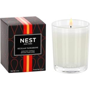 NEST New York Scented Votive Candle, Moroccan Amber – 2 oz – Up to 28-Hour Burn Time – Reusable Glass Vessel(Sicilian Tangerine)