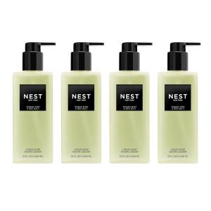 NEST New York Liquid Soap Set, Bamboo, Grapefruit, Ocean Mist & Sea Salt, and Moroccan Amber – Includes Four 10 fl oz Bottles – Approx. 300 Pumps Per Bottle – Gluten Free & Cruelty Free(Ocean Mist & Sea Salt)