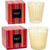 NEST New York Scented 3-Wick & Classic Candle, Pumpkin Chai (21.2 & 8.1 oz) – Reusable Glass Vessel(Holiday)