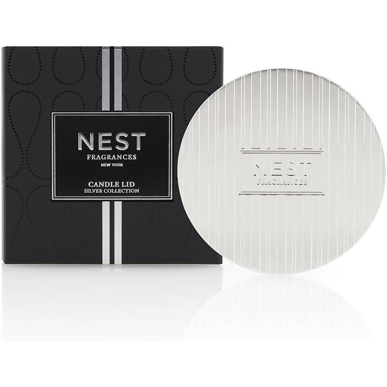 imageNEST New York Silver Classic Candle Lid  Preserves Candles Fragrance ampamp Wax Surface  Designed Exclusively for NEST New York CandlesClassic