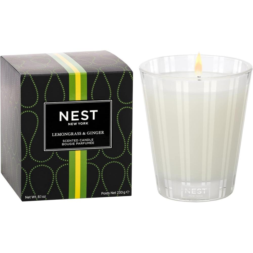 image:imageNEST New York Scented Classic Candle Lemongrass amp Ginger 81 oz Up to 60Hour Burn Time Reusable Glass Vessel