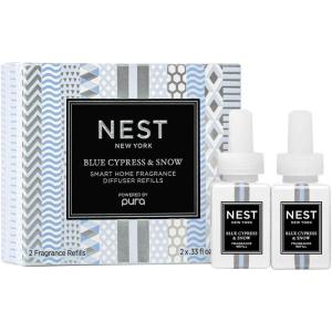 NEST New York Lime Zest & Matcha Smart Home Fragrance Diffuser Refill, Set of 2(Blue Cypress & Snow)