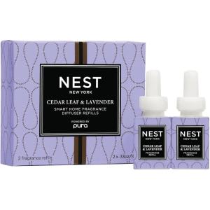 NEST New York Lime Zest & Matcha Smart Home Fragrance Diffuser Refill, Set of 2(Cedar Leaf & Lavender)