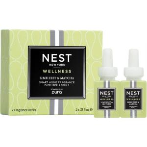 NEST New York Lime Zest & Matcha Smart Home Fragrance Diffuser Refill, Set of 2(Lime Zest & Matcha)