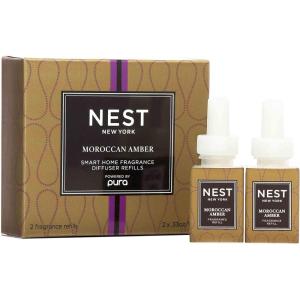 NEST New York Lime Zest & Matcha Smart Home Fragrance Diffuser Refill, Set of 2(Moroccan Amber)