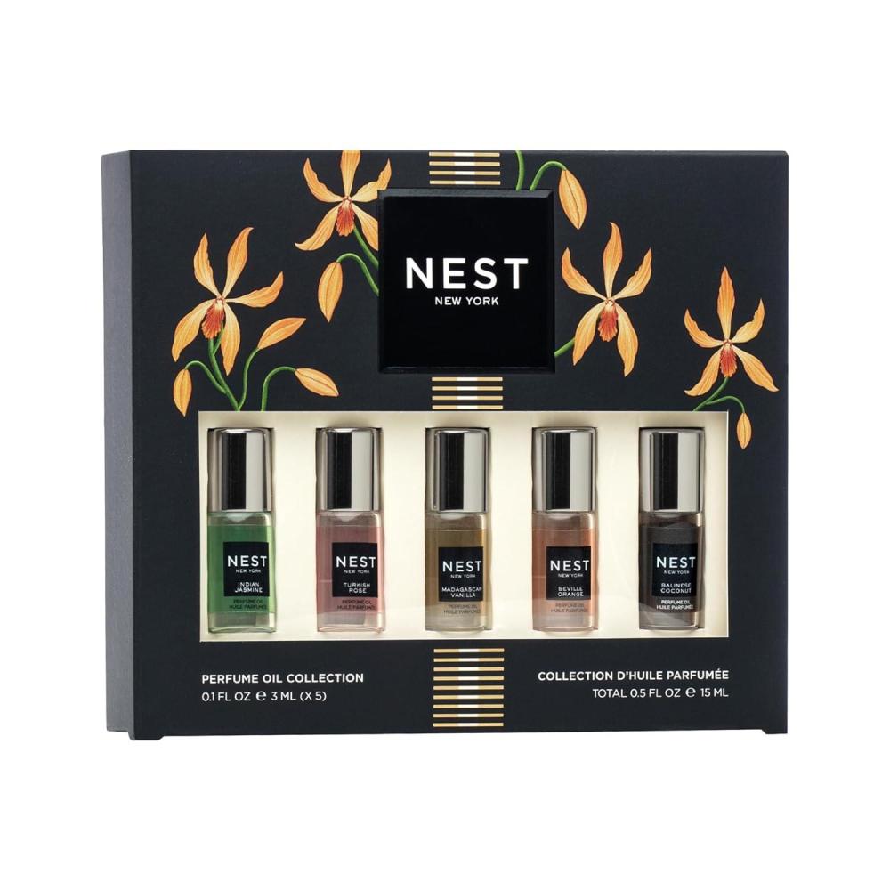 image:imageNEST New York Perfume Oil Discovery Set Includes Balinese Coconut Turkish Rose Seville Orange Indian Jasmine amp Madagascar Vanilla Rollerballs Vegan amp Cruelty Free